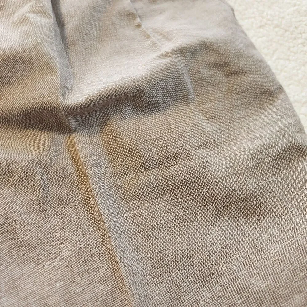Vtg Roundtree & Yorke Mens Beige Linen Blend Gold Label Pleated Pants Size 38x29